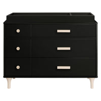 M9016BNX,Lolly 6-Drawer Double Dresser  Assembled in Black/Washed natural