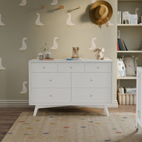 M15916W,Palma 7-Drawer Double Dresser  Assembled in White