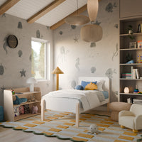 M18469WNX,TipToe Twin Bed in White and Washed Natural