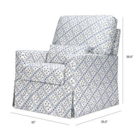 M21787BLT,Sarah Flint x Namesake Crawford Swivel Glider in Blue Lattice Performance Eco-Weave