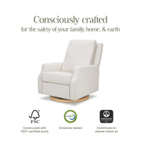 M22287FCSLB,Crewe Recliner and Swivel Glider in Fog Chatham Stripe Performance Eco-Weave w/LB