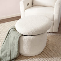 M22985WB,Enoki Storage Ottoman in Ivory Boucle