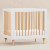 M9098WN,Lolly 4-in-1 Convertible Mini Crib and Twin Bed w/Toddler Bed Conversion Kit in White/Natural