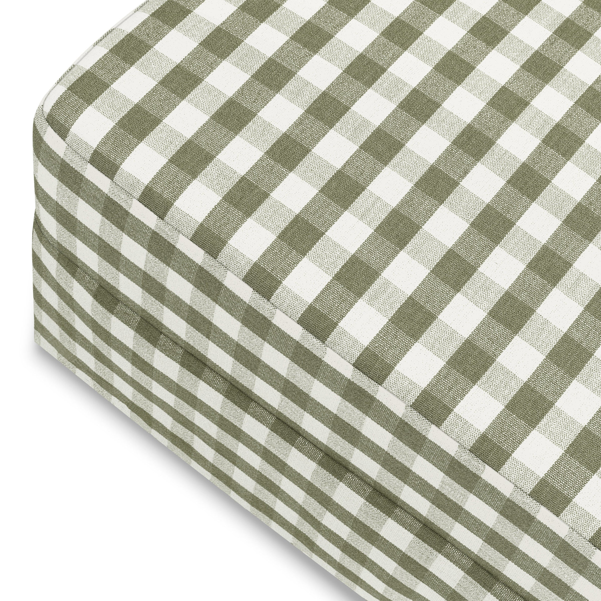 M21785GGH,Crawford Gliding Ottoman in Moss Green Gingham