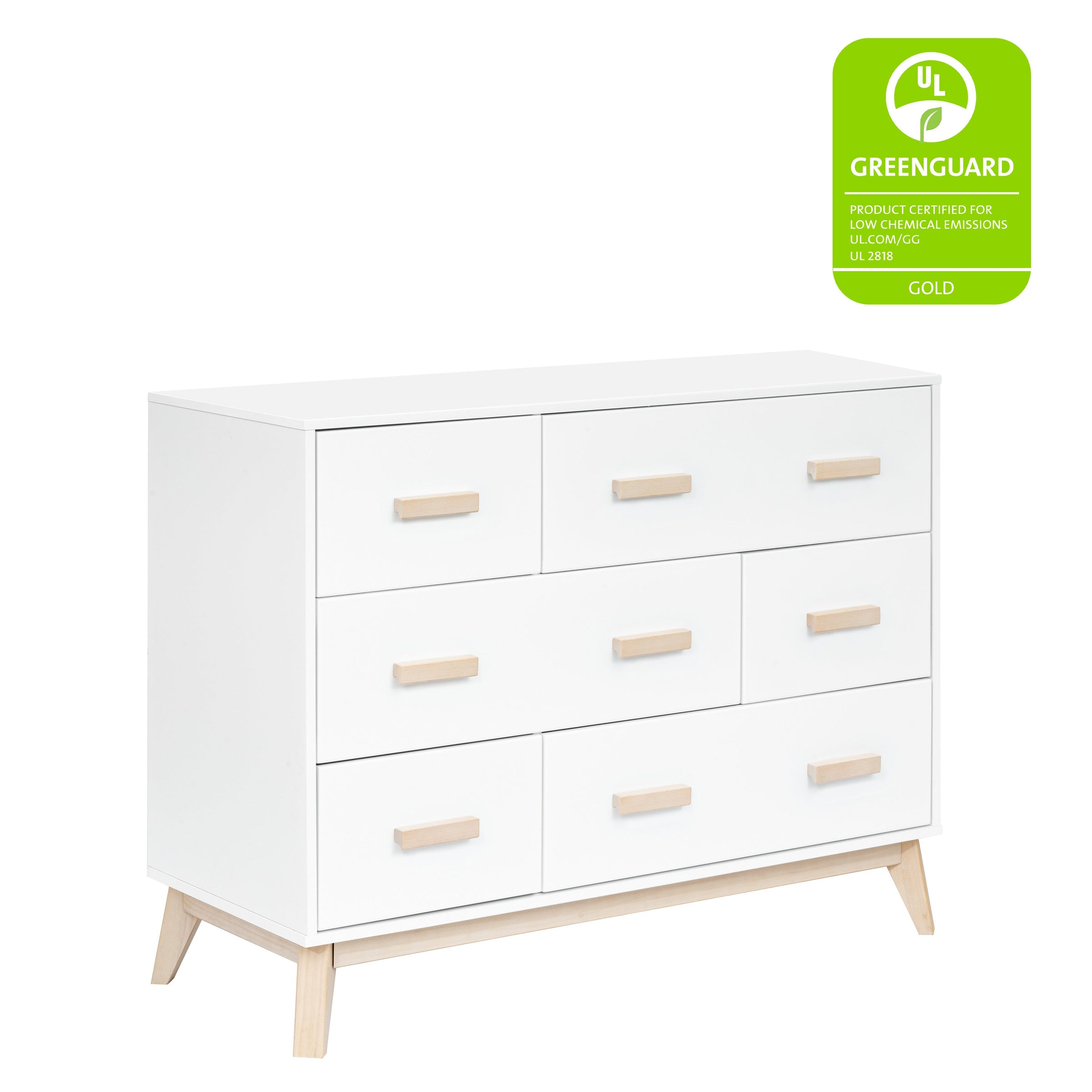 M5826WNX,Scoot 6-Drawer Dresser in White/Washed Natural