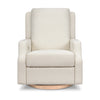M22286WBLB,Crewe Electronic Swivel Glider Recliner in Ivory Boucle w/Light Wood Base