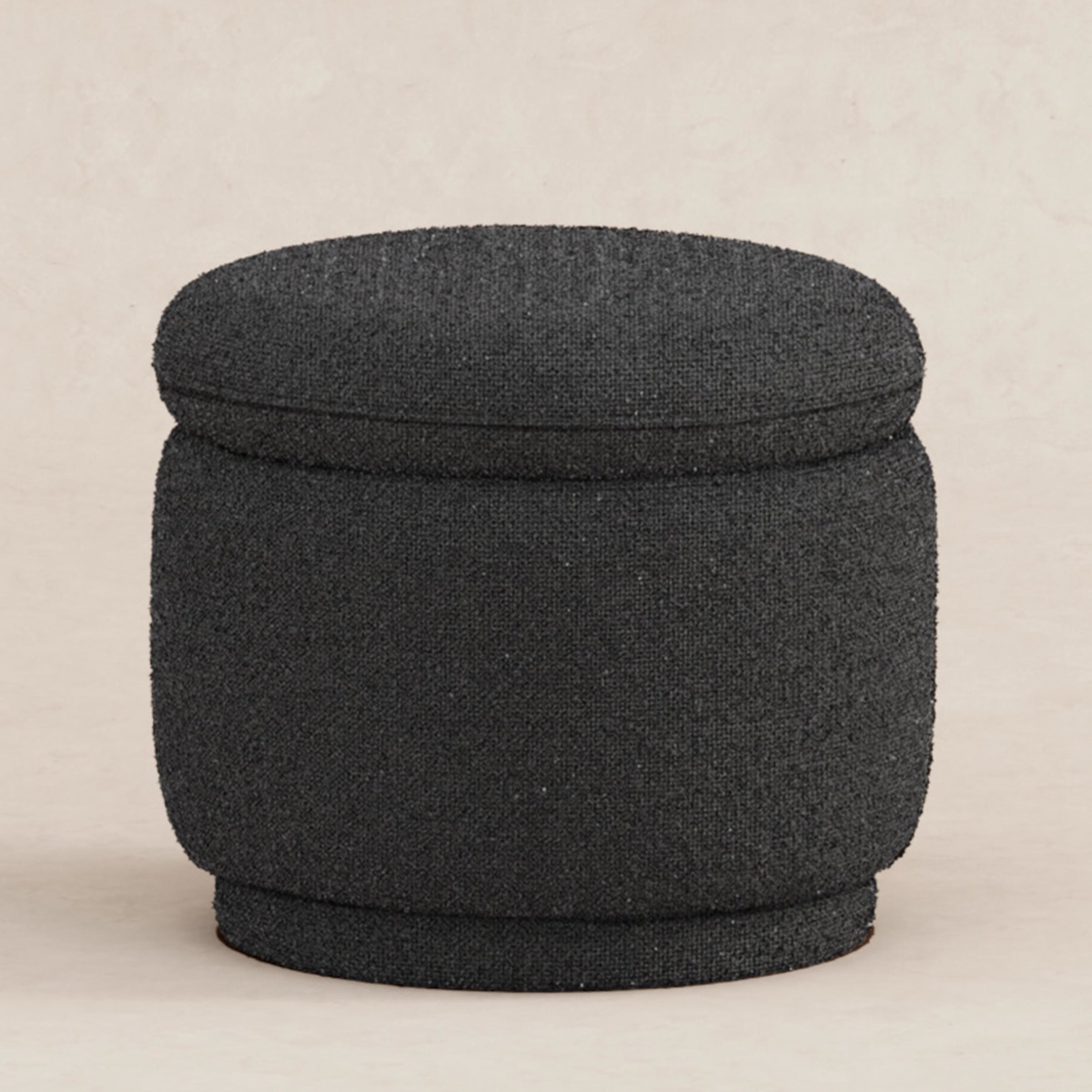 M22985BKB,Enoki Storage Ottoman in Black Boucle