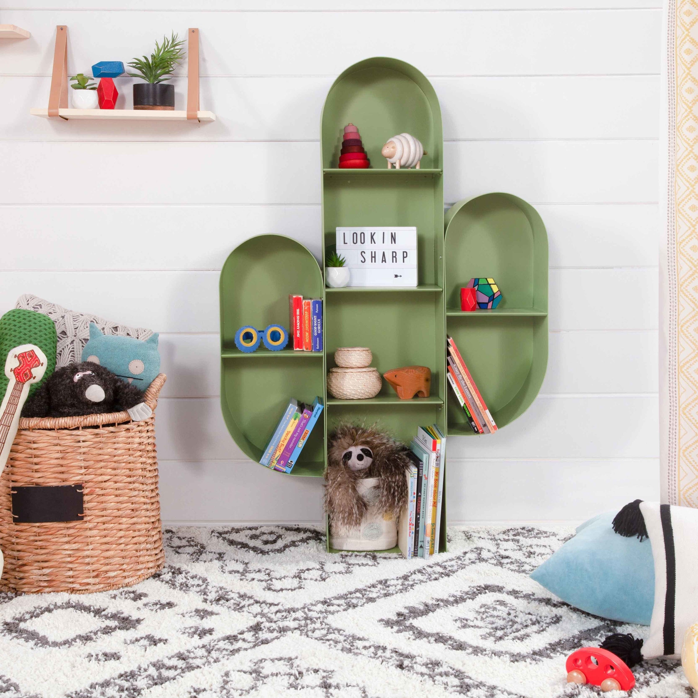 M20011SGR,Cactus Bookcase in Sage Green