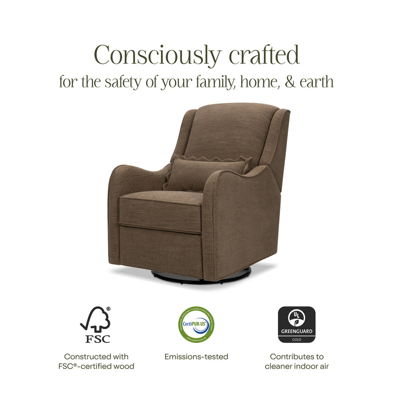 M27787PTEB,Devon Recliner and Swivel Glider in Performance Truffle Eco-Basketweave