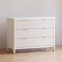M26716RW,Brimsley Tambour 6-Drawer Assembled Dresser in Warm White
