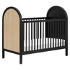 M25601BNC,Bondi Cane 3-in-1 Convertible Crib w/ Toddler Bed Kit in Black with Natural Cane