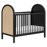 M25601BNC,Bondi Cane 3-in-1 Convertible Crib w/ Toddler Bed Kit in Black with Natural Cane
