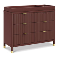 M26716CR,Brimsley Tambour 6-Drawer Assembled Dresser in Crimson