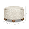 M30985MADF,Tuffet Storage Ottoman Mallow in Ash w/ Dark Wood Ball Feet