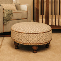 M33385OSRCTF,Nate Berkus x Babyletto Astre Ottoman in Perf Olive Star Eco-Crossweave w/Toffee feet