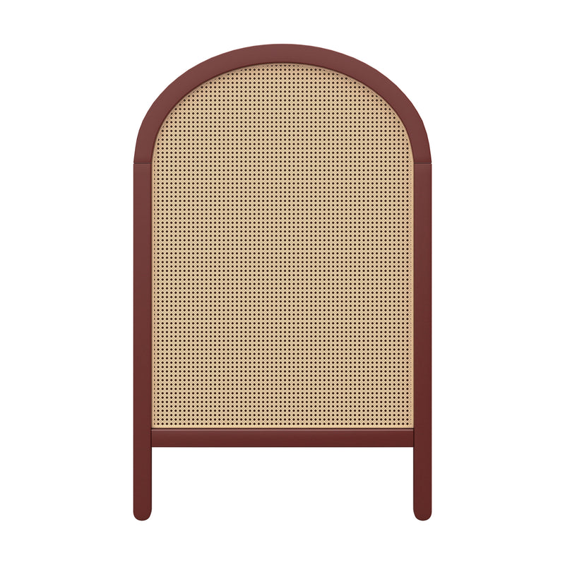 M25601CRNC,Bondi Cane 3-in-1 Convertible Crib w/ Toddler Bed Kit in Crimson with Natural Cane