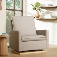 M20984PBEWLB,Cali Pillowback Chair and a Half Glider in Performance Beach Eco-Weave w/ Light Wood Base