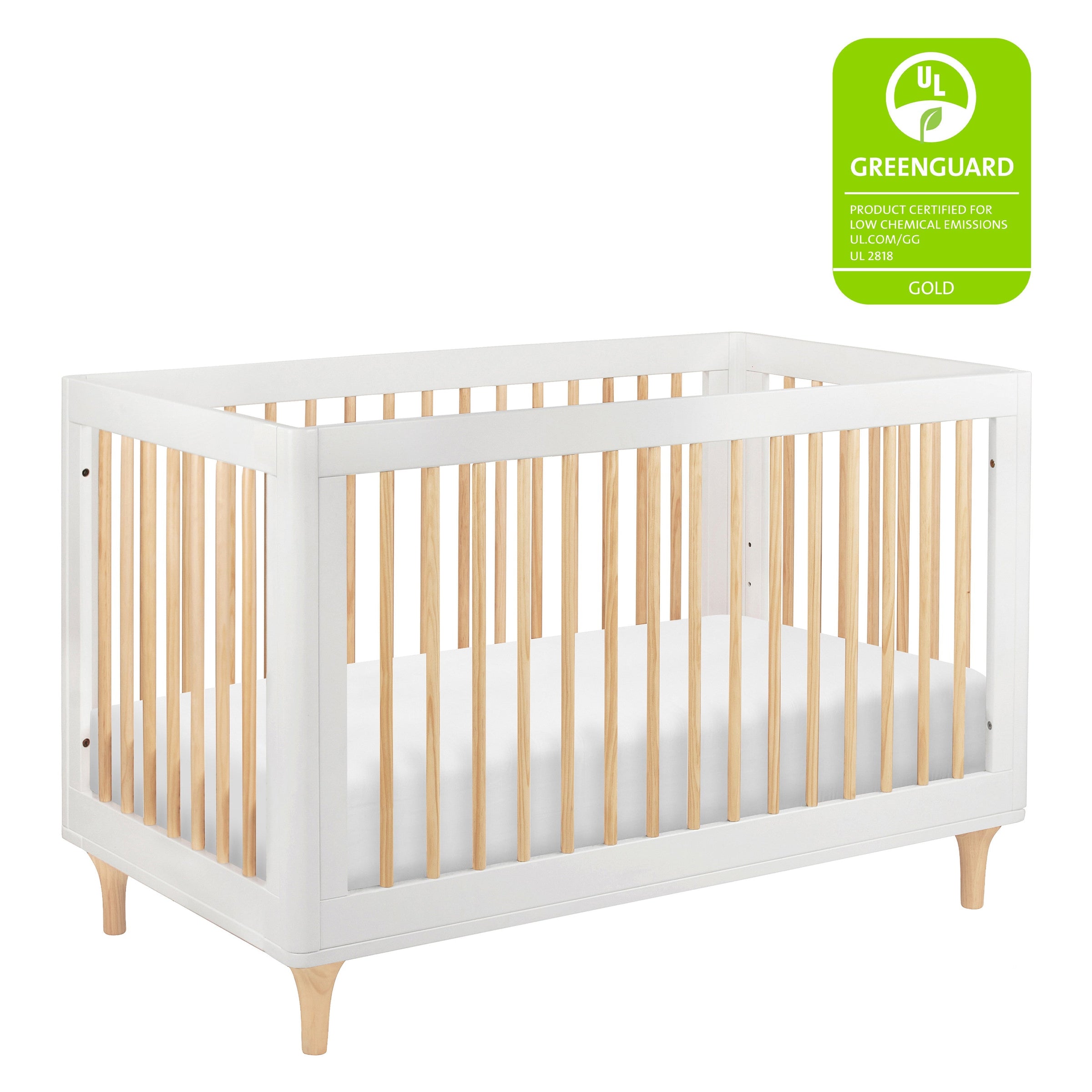 M9001WN,Lolly 3-in-1 Convertible Crib w/Toddler Bed Conversion Kit in White/Natural