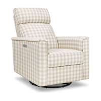 M17186TGH,Willa Plus Power Glider Recliner w/ Power Headrest in Tan Gingham
