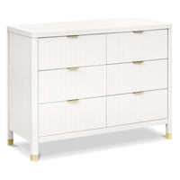 M26716RW,Brimsley Tambour 6-Drawer Assembled Dresser in Warm White