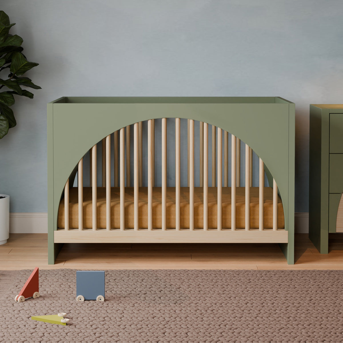 M30201OLSH,Moab 3-in-1 Convertible Crib in Olive/Ash