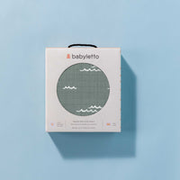 T27136,Ocean Waves Muslin Mini Crib Sheet in GOTS Certified Organic Cotton