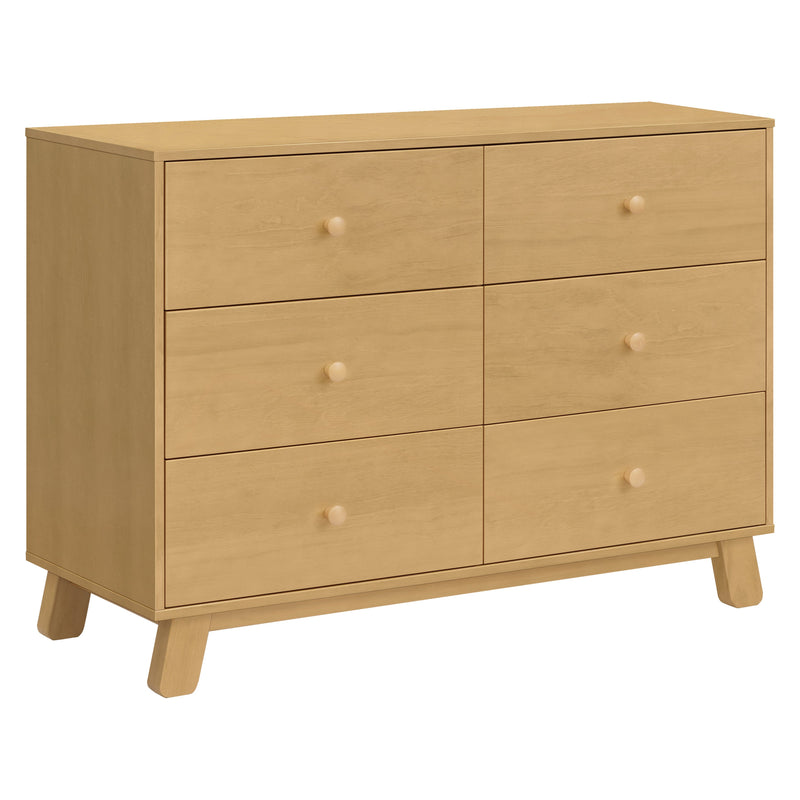 M32526HY,Hudson Modern 6-Drawer Assembled Double Dresser in Honey