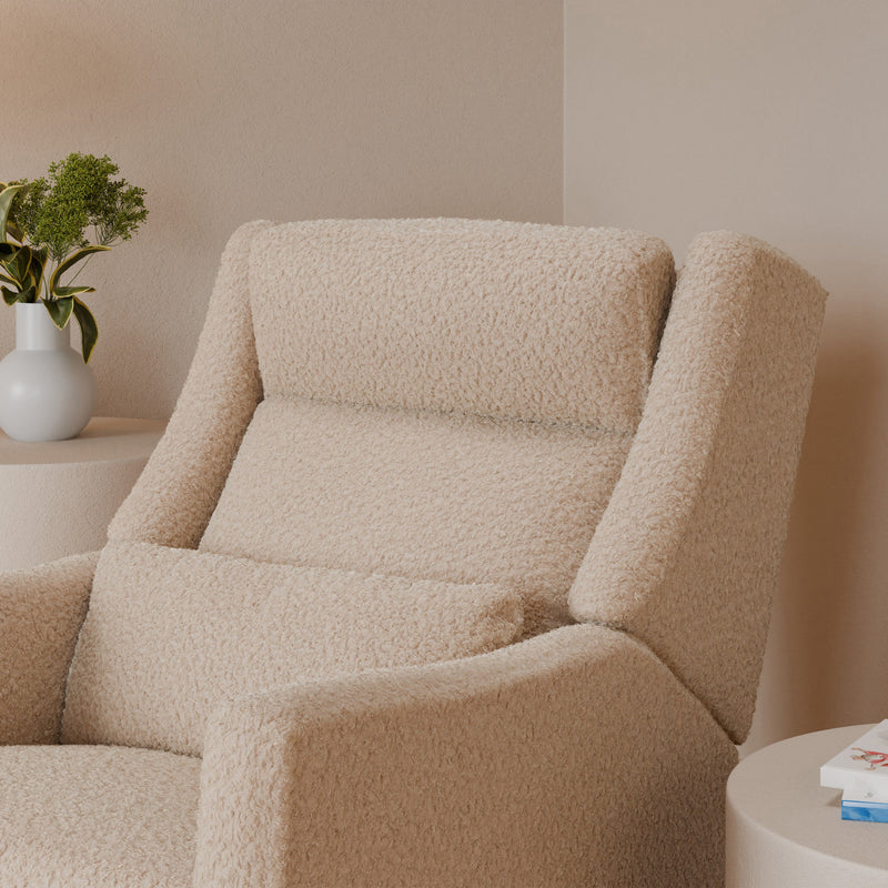 M11286CSG,Kiwi Plus Power Glider Recliner w/ Power Headrest in Chai Shearling