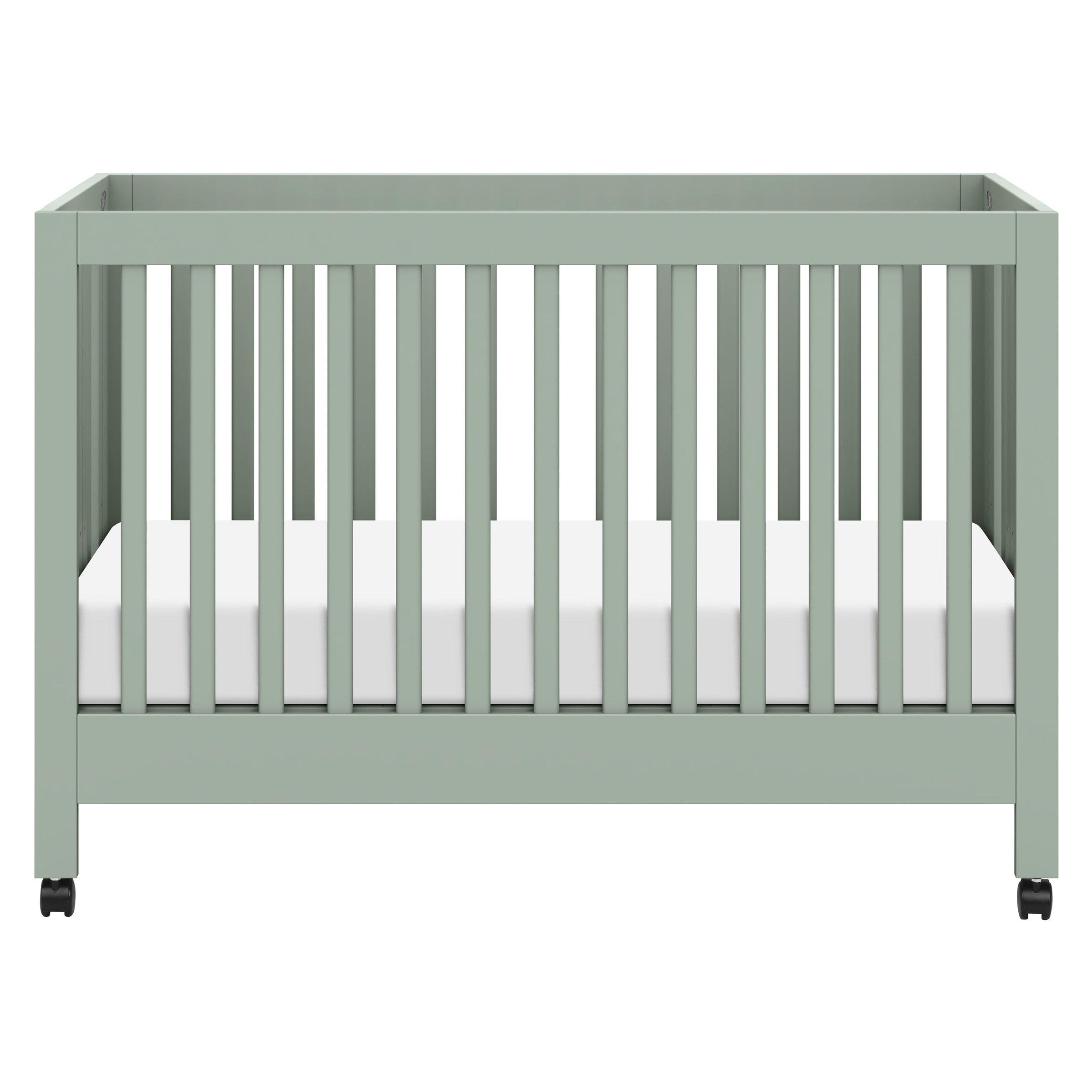 M6601LS,Maki Full Size Folding Crib w/ Toddler Bed Conversion Kit in Light Sage