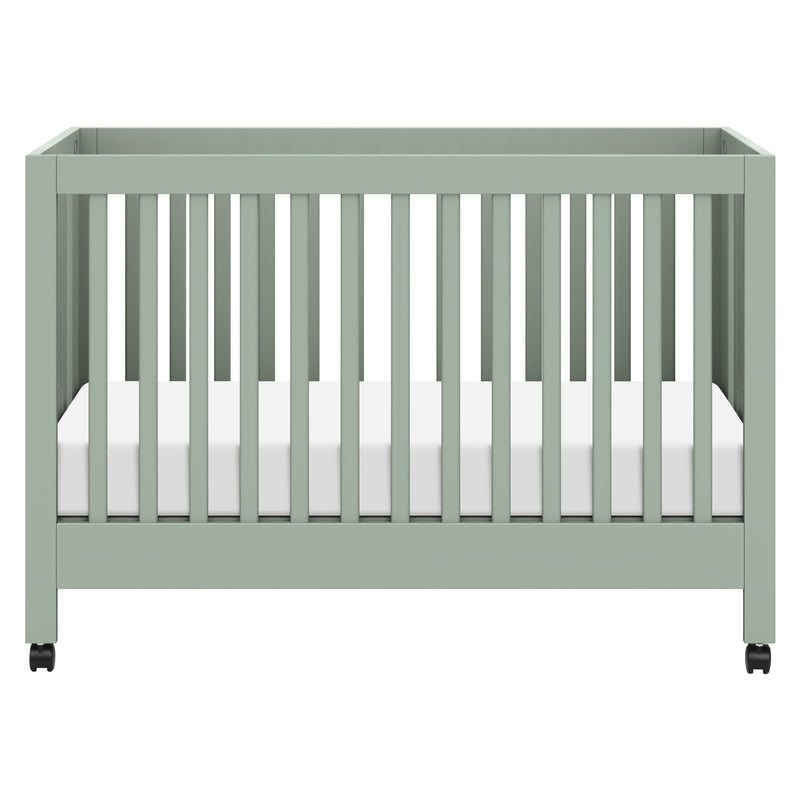 M6601LS,Maki Full Size Folding Crib w/ Toddler Bed Conversion Kit in Light Sage