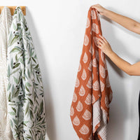 T28238,Olive Branches Muslin Swaddle in GOTS Certified Organic Cotton