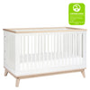 M5801WNX,Scoot 3-in-1 Convertible Crib w/ToddlerBedConversion Kit in White/WashedNatural