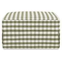 M21785GGH,Crawford Gliding Ottoman in Moss Green Gingham