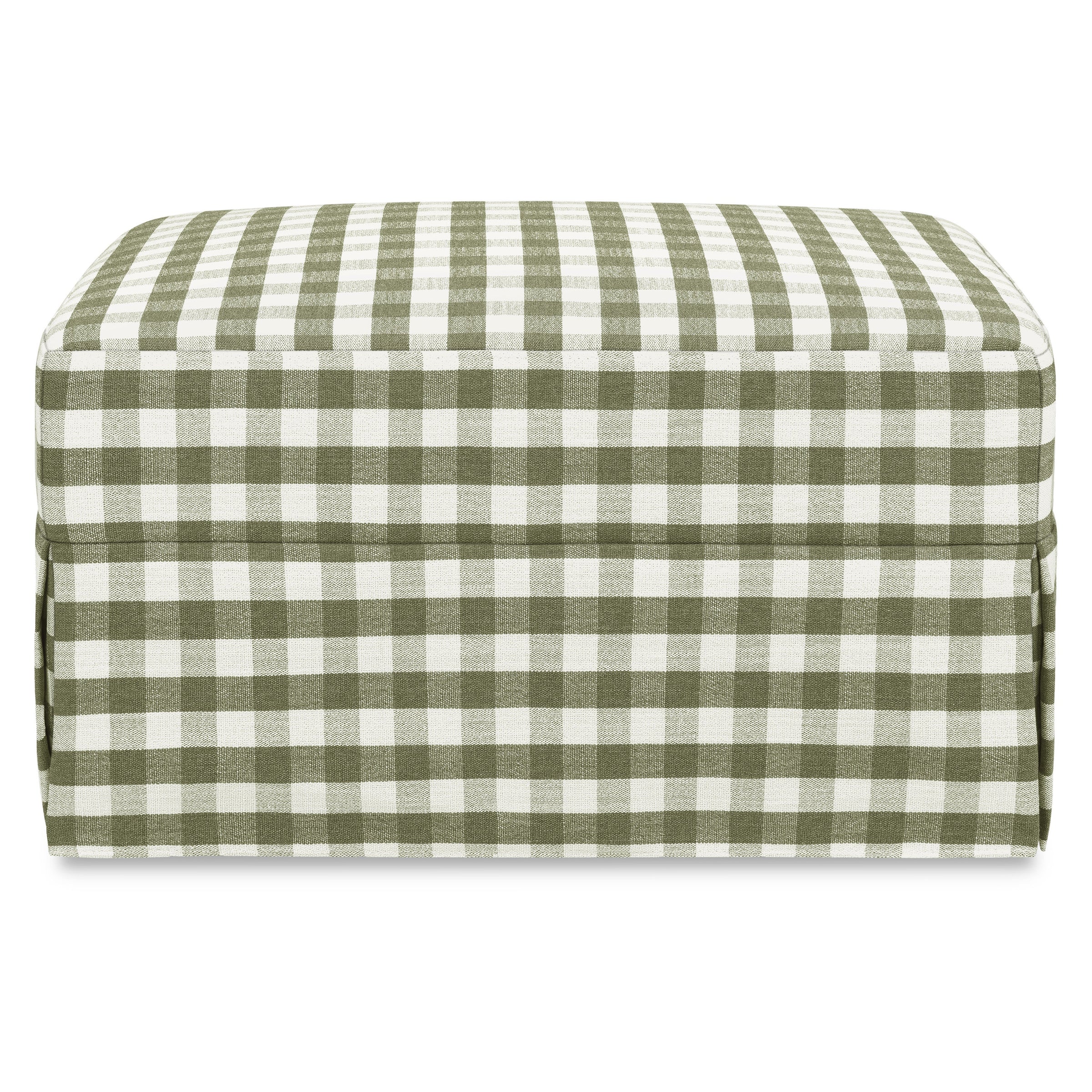 M21785GGH,Crawford Gliding Ottoman in Moss Green Gingham