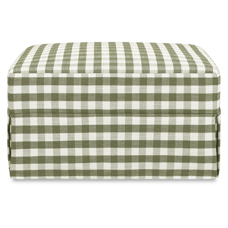 M21785GGH,Crawford Gliding Ottoman in Moss Green Gingham