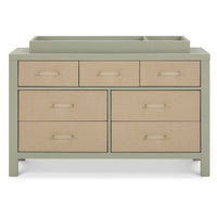 M24816FSPSEW,Eloise 7-Drawer Assembled Dresser in French Sage and Performance Sand Eco-Weave