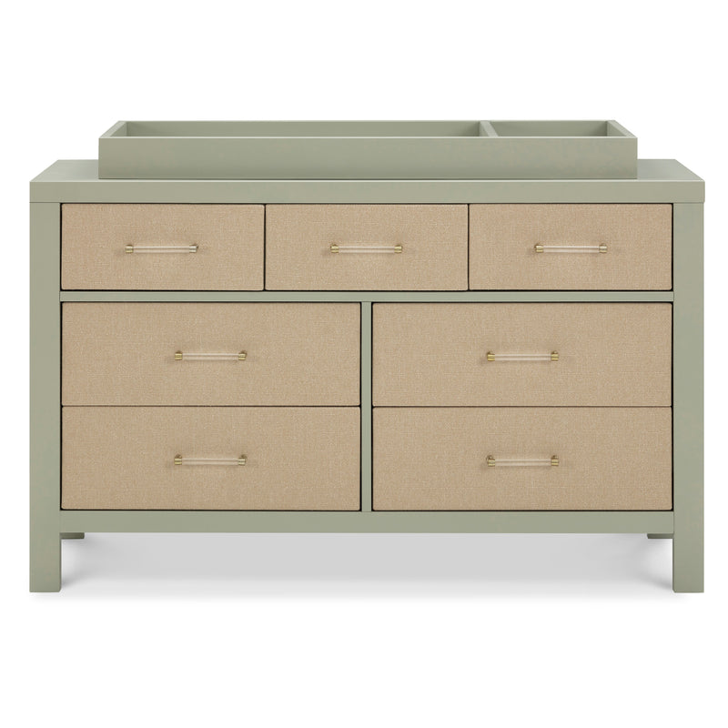 M24816FSPSEW,Eloise 7-Drawer Assembled Dresser in French Sage and Performance Sand Eco-Weave