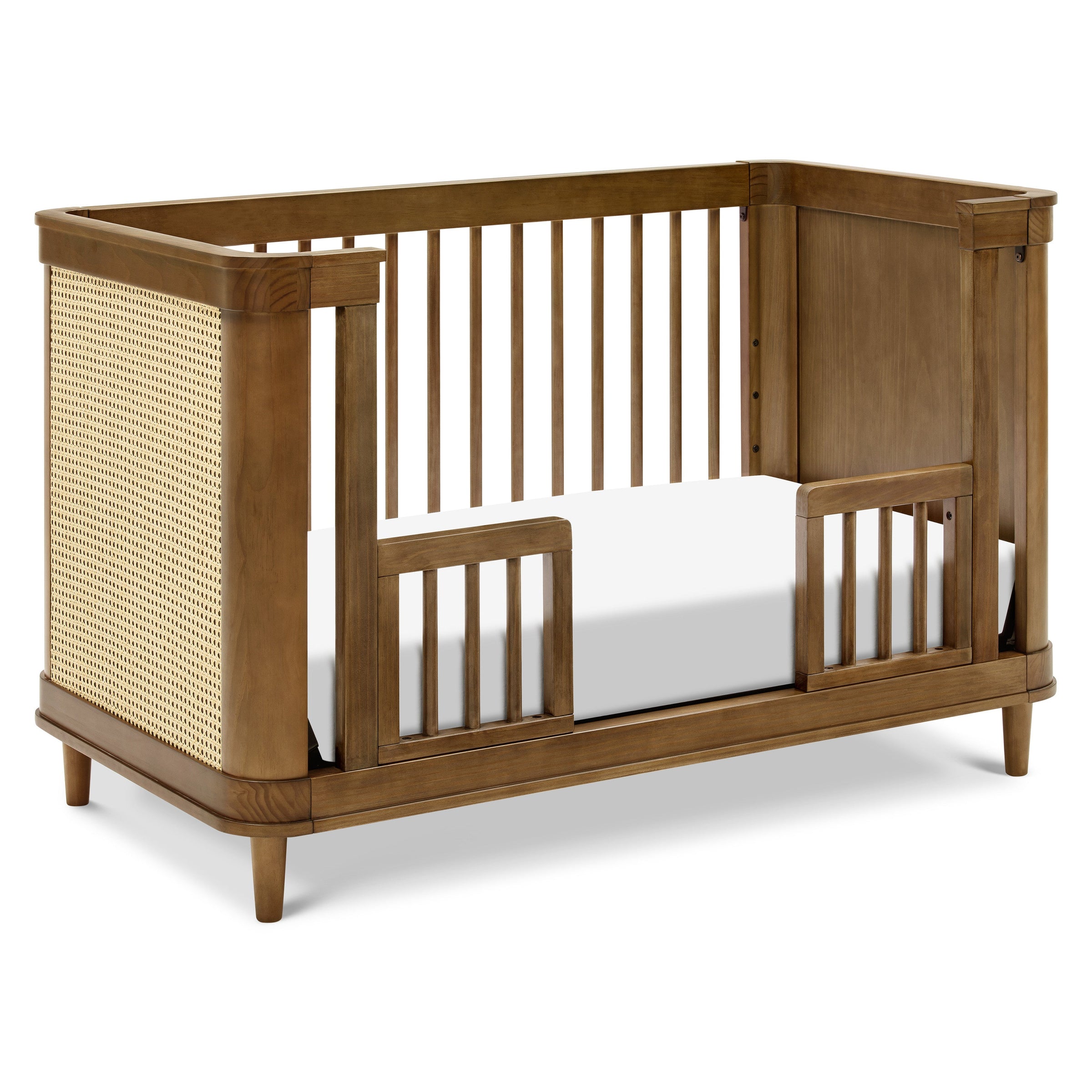 M23701NLBC,Marin with Cane 3-in-1 Convertible Crib in Natural Walnut and Blonde Cane