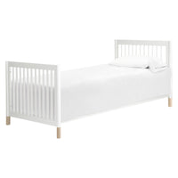 M12998WNX,Gelato 4-in-1 Convertible Mini Crib and Twin bed in White Finish w/Washed Natural Feet