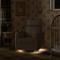 M17183TGH,Willa Deluxe Power Glider Recliner w/Heat&Massage in Tan Gingham