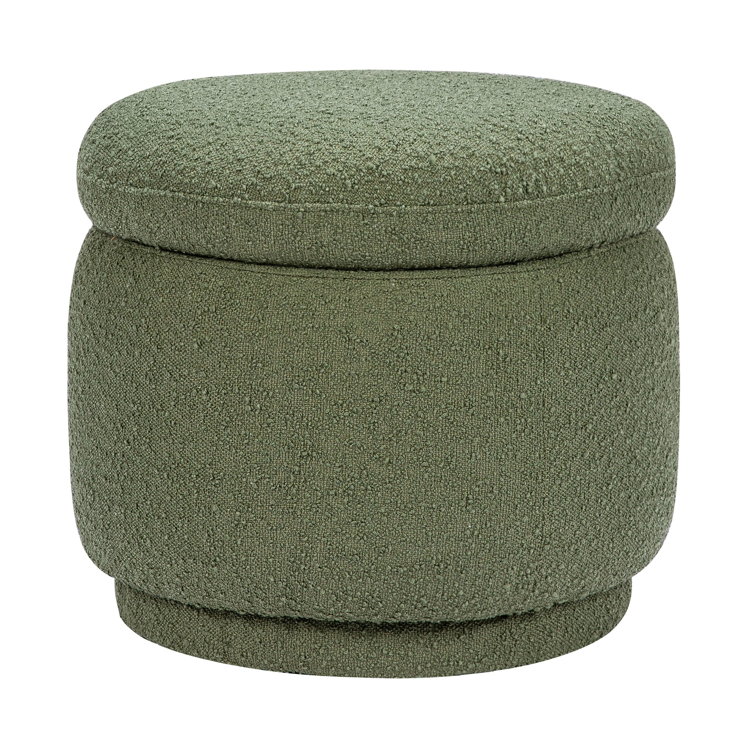 M22985OB,Enoki Storage Ottoman in Olive Boucle