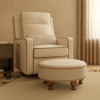 M33385BSRCTF,Nate Berkus x Babyletto Astre Ottoman in Perf Bronze Star Eco-Crossweave w/Toffee feet