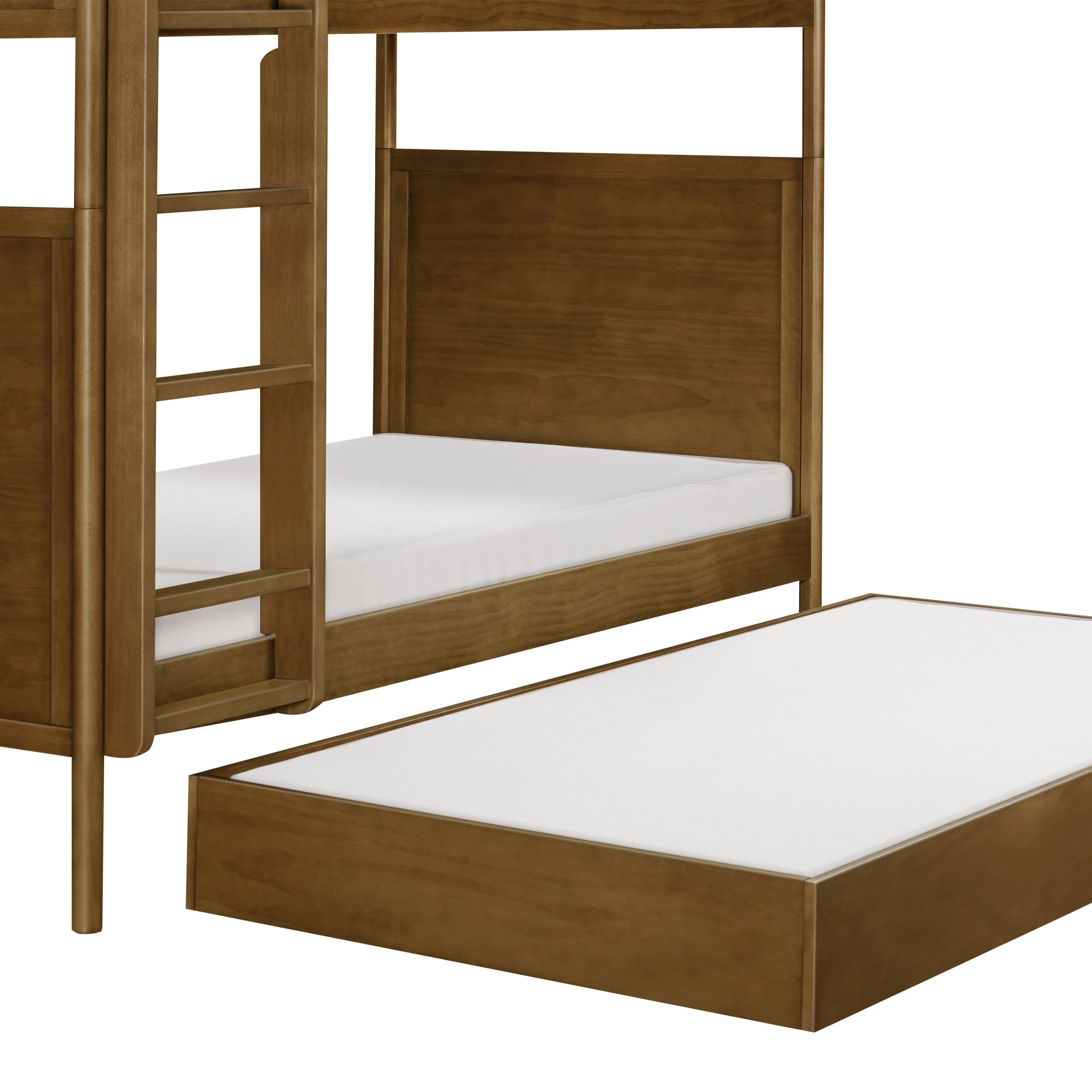 M25973NL,Twin Storage Trundle Bed in Natural Walnut