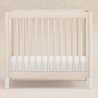 M12998NXW,Gelato 4-in-1 Convertible Mini Crib and Twin bed in Washed Natural Finish w/White Feet