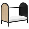 M25601BNC,Bondi Cane 3-in-1 Convertible Crib w/ Toddler Bed Kit in Black with Natural Cane