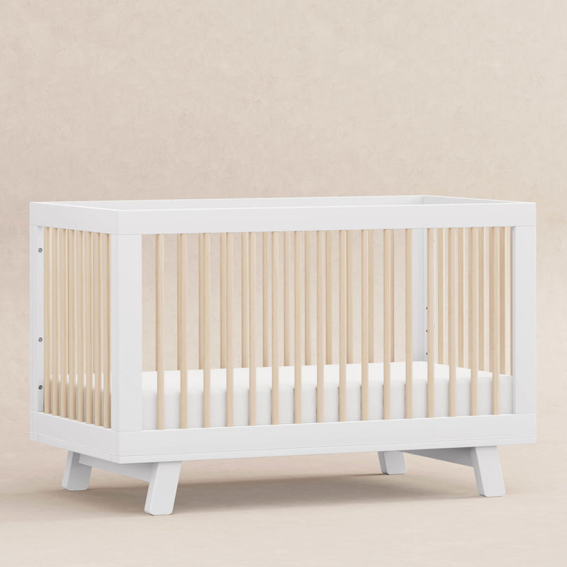 M4201WNX,Hudson 3-in-1 Convertible Crib w/ToddlerBedConversion Kit in White/Washed Natural
