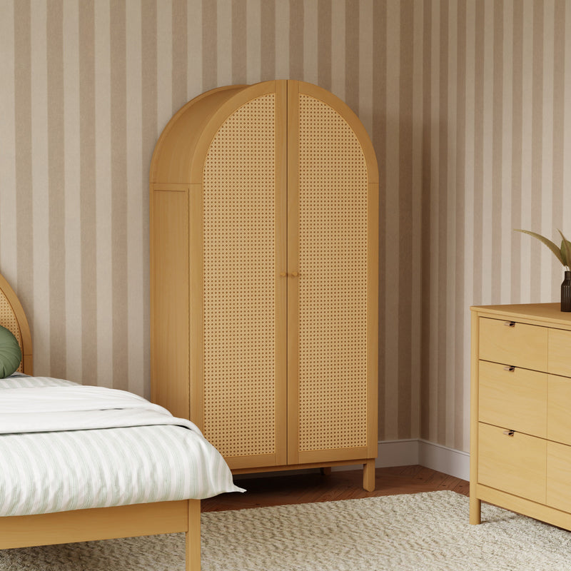 M25929HY,Bondi Cane Armoire  Assembled in Honey