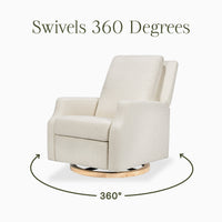 M22287WBLB,Crewe Recliner and Swivel Glider in Ivory Boucle w/Light Wood Base