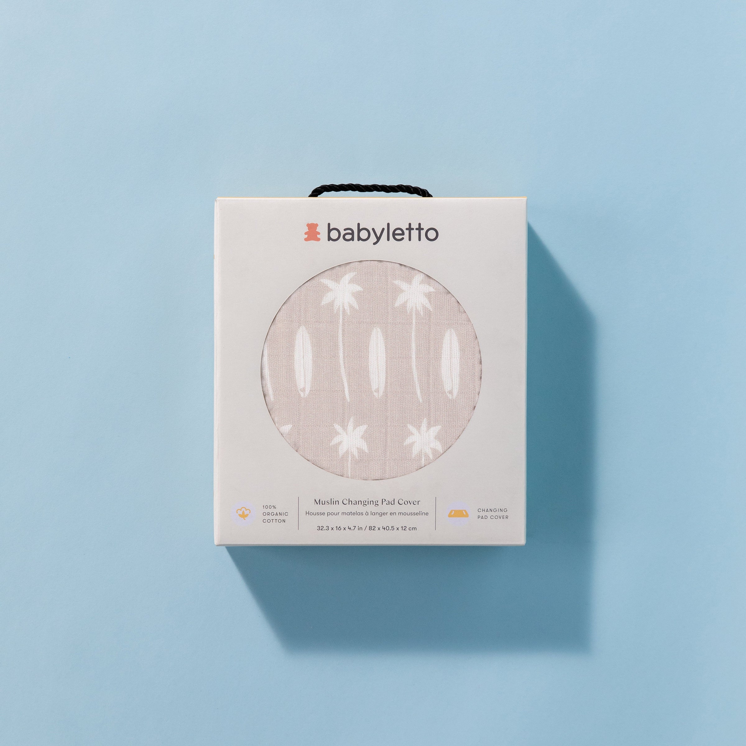 T27037,Beach Bum Quilted Muslin Changing Pad Cover in GOTS Certified Organic Cotton