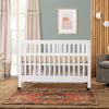 M6601W,Maki Full-Size Folding Crib w/Toddler Bed Conversion Kit in White Finish